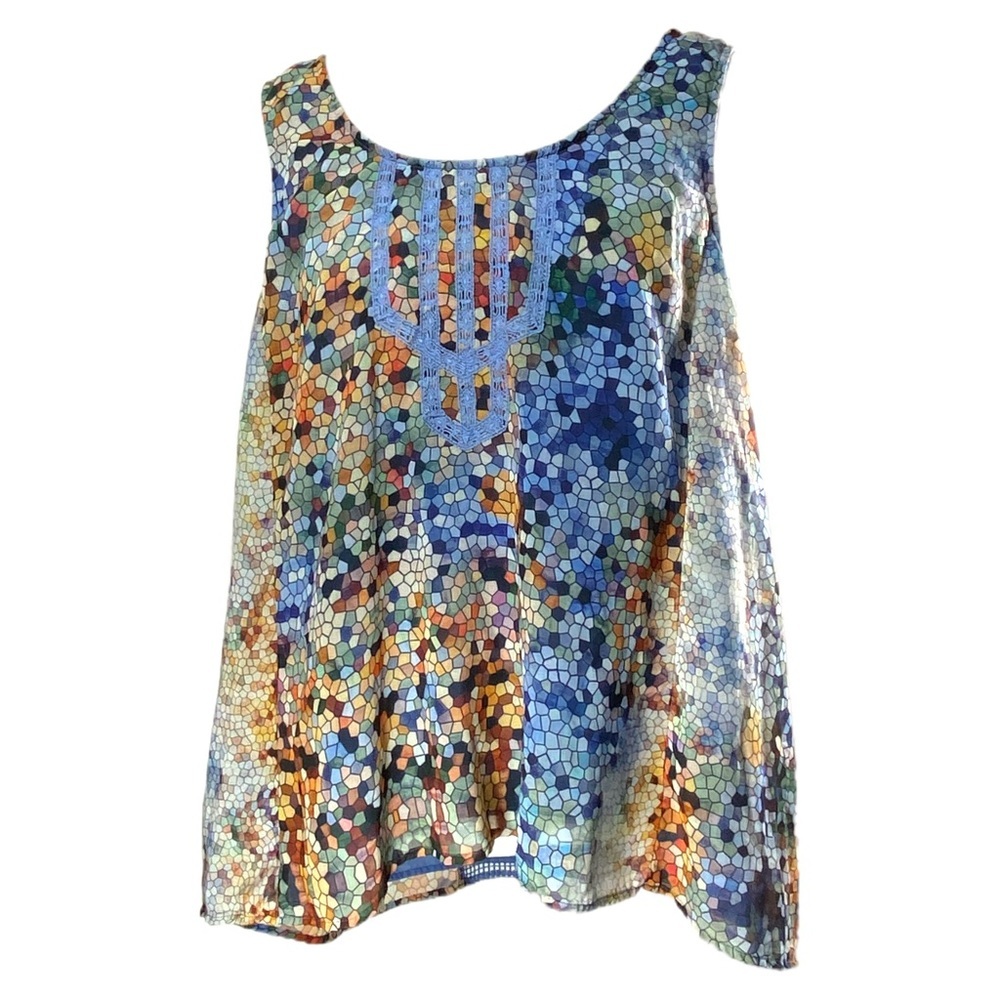 One World Mosaic Tank Top Plus size 1X